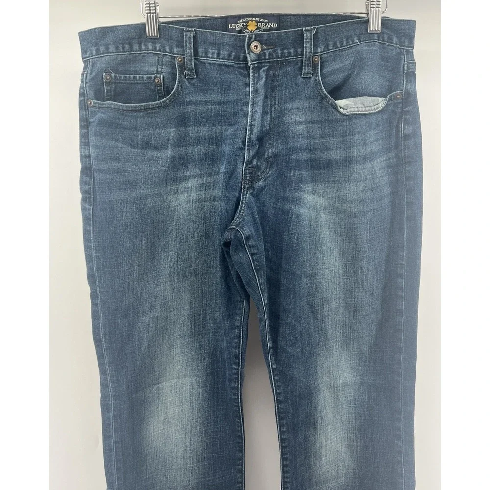 Lucky Brand 121 Heritage Slim Jeans Tagged 36/30 Actual 37/29 Mid Wash Stretch
